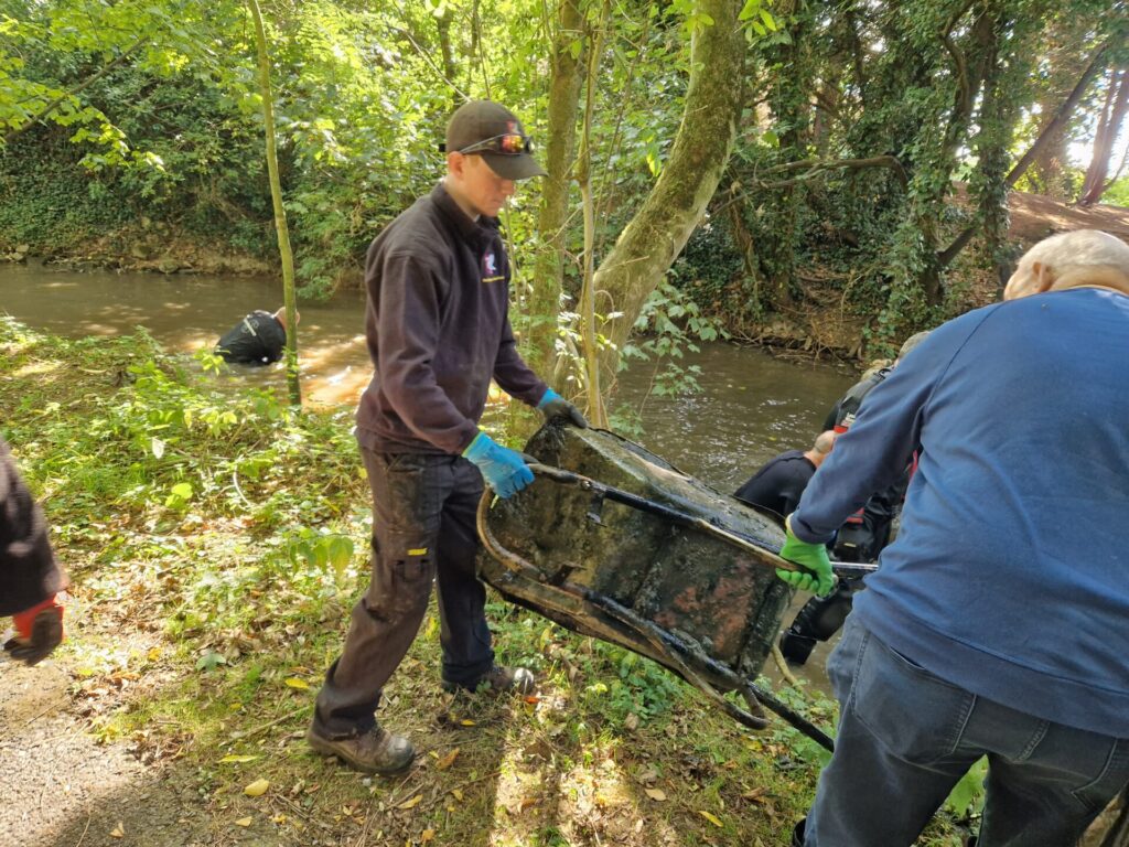 Greenspaces Team dealing with rubbish